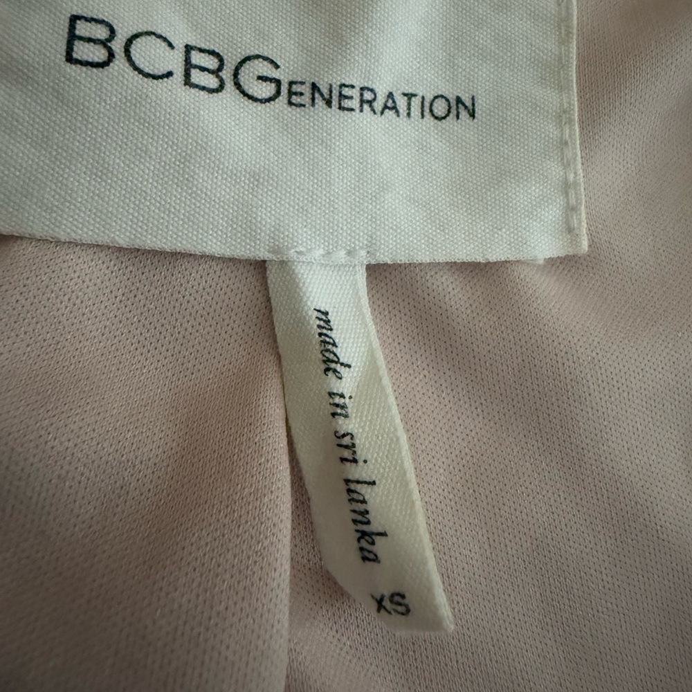 BCBGGeneration Draped Blazer XS Blush Pink Braided Detail Minimalist Feminine - Picture 5 of 6